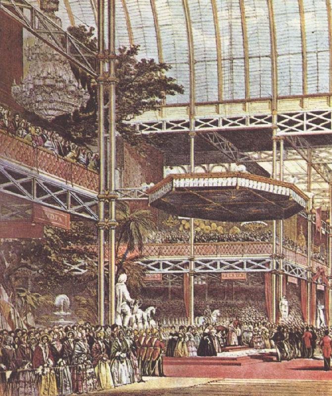 unknow artist victoria och albert pa londonutstall ningen ar 1851 som blev en lysande uppvisning av den industriella utvecklingen i england oil painting image